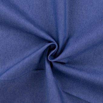 Tissu denim coton stretch uni bleu royal
