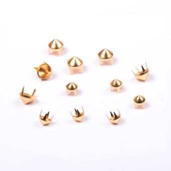 Lot de 12 griffes rond en pointe or 6 et 8 mm