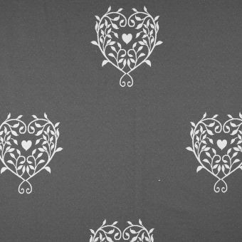 Tissu jacquard cœur Allover gris