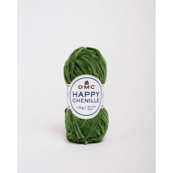 Pelote de fil à tricoter Happy Chenille vert n°27 - DMC