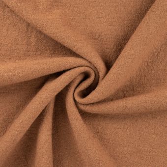 Tissu laine bouillie uni marron