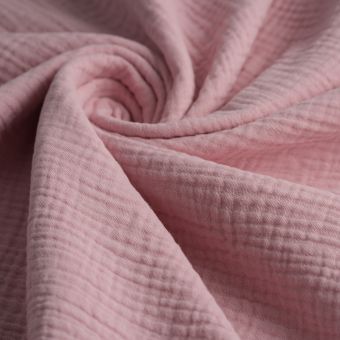 Tissu double gaze Gaby rose doux