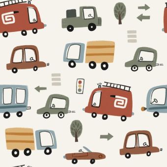 Tissu Minky lisse Voitures Couleurs, coupon 1m x laize (150cm)