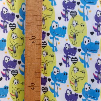 Tissu Toile imperméable crocodiles colorés