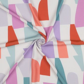 Tissu popeline de viscose Shape écru - Nerida Hansen