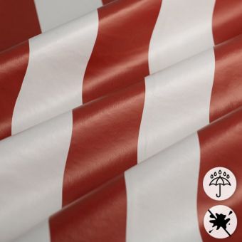Toile cirée baya rouge blanc