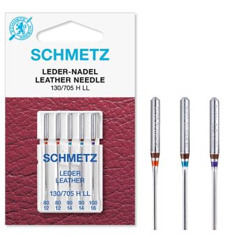  Aiguilles machine Schmetz  cuir assorties 80 a 12 et 100 a 16- 130/705 H LL