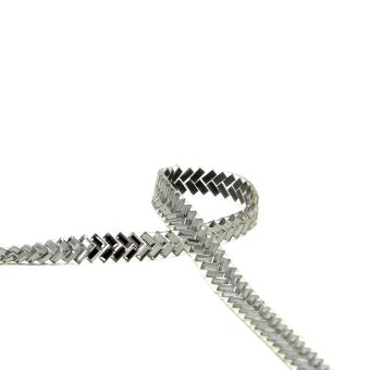 Ruban thermocollant chevrons argentés 10 mm