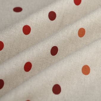 Tissu bachette linen look pois rouge
