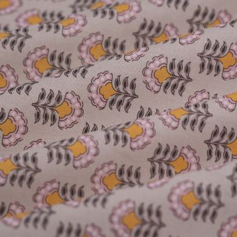 Tissu cretonne indienne rose 