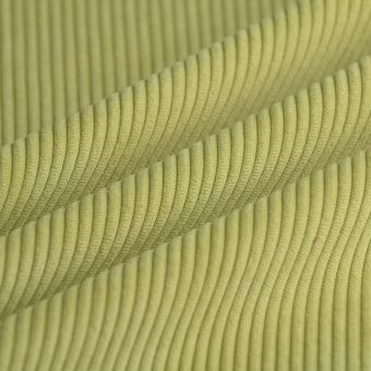 Tissu velours côtes First vert anis 
