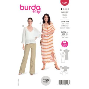 Patron Burda robe & tee-shirt 34-44 Ref B 5893