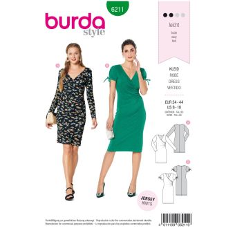 Patron burda 6211 robe- du 36 au 46