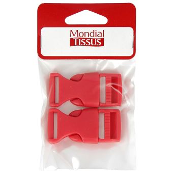 Boucles à ouverture rapide rouges en plastique 20 mm