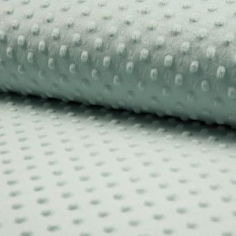 Tissu polaire minky Minnie pois uni menthe foncé