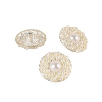 Boutons perles crème 8mm