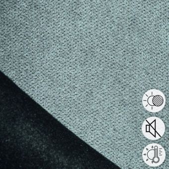Tissu uni thermique obscurcissant envers polaire gris perle - 290 cm