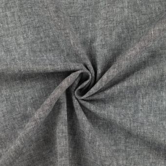 Tissu coton lin chiné noir