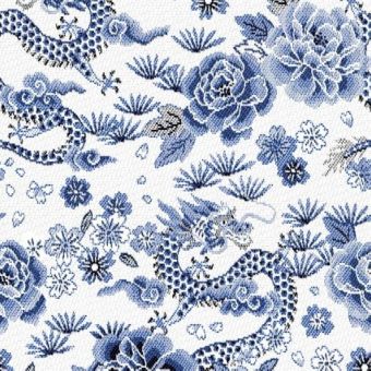 Tissu jacquard draco blanc