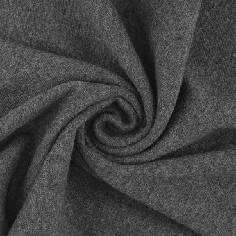 Tissu jersey bord-côte tubulaire gris foncé
