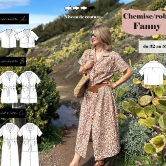 Patron Fanny chemise & robe 32 au 52 - Superbison