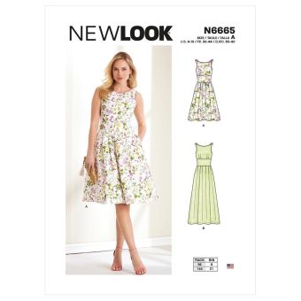 Patron new look 6665 robe patineuse mi-longue