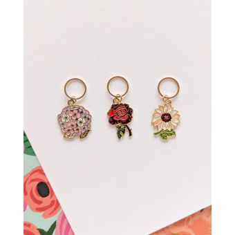 Lot de 3 anneaux marqueurs de maille Fleuri - Hello Kim