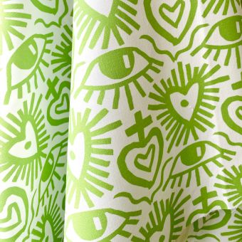 EXVOTO VERT TISSU IMPERMEABLE AU METRE