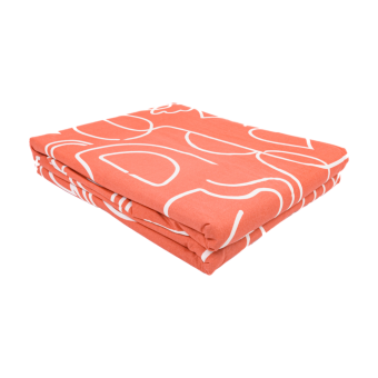 Drap housse 160x200 visage formes terracotta