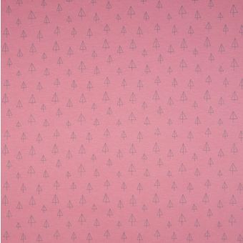 Tissu interlock coton bio Tipi rose