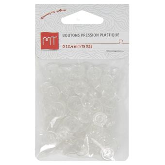 Boutons pression MT x 25 transparent