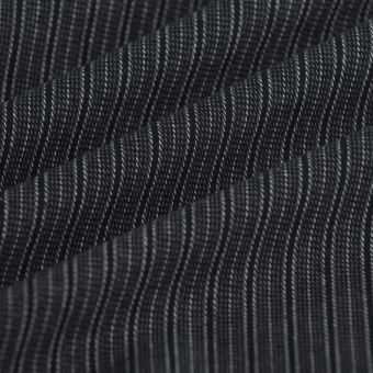 Tissu flanelle coton fine rayure marine