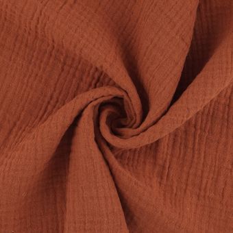 Tissu double gaze coton Gaby chestnut