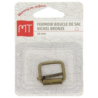 Fermoir boucle de sac en métal 20 mm bronze x1