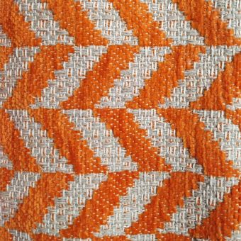 Tissu jacquard velours Claveria orange - Qualité Siège
