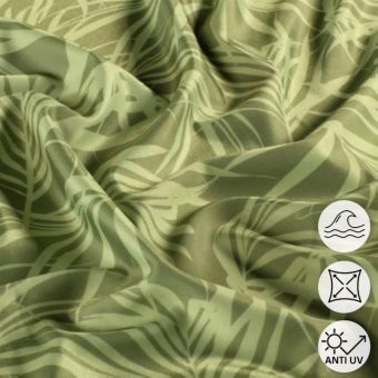 Tissu maillot de bain anti UV recyclé plamier vert
