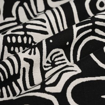Tissu jacquard forme en boite noir et blanc