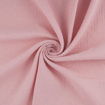 Double gaze plumetis bio rose