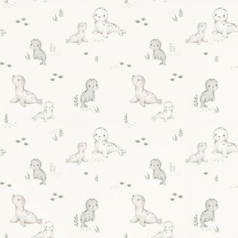 Tissu Double Gaze Bebe Phoque, coupon 1m x laize (145cm)