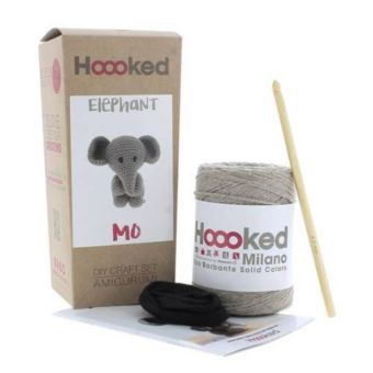 Kit Amigurumi Mo l'éléphant taupe - Hoooked