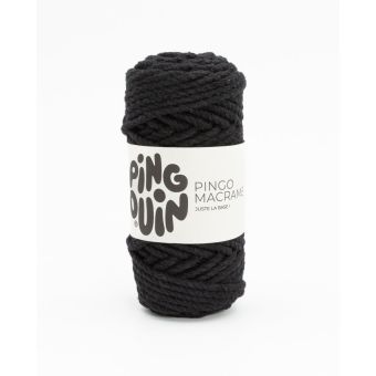 Pelote de fil à tricoter Macramé noir - Pingouin