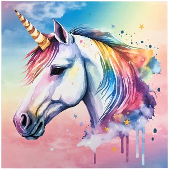 Carré simili cuir ANIMAL Animaux Licorne