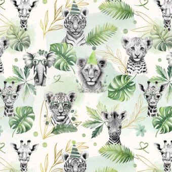Tissu Impermeable Safari Vert Fete, coupon 1m x laize (155cm)