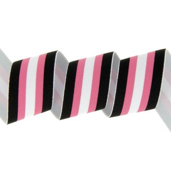 Élastique à bandes lurex rose moyen 40 mm