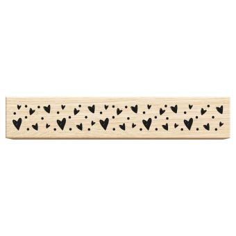 Tampons en bois rectangle imprimé all over coeurs