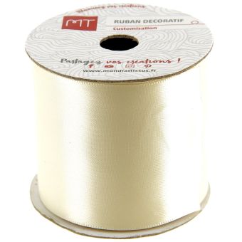Bobine ruban satin écru 4m X 50 mm
