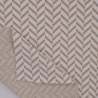 Maille jacquard maillot bain chevron texturé écru beige doré - Origine France