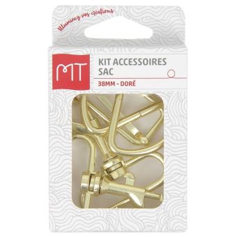 Kit accessoires sac 5 pièces dorées 38mm