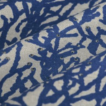 Tissu bachette fond marin Calédonie bleu