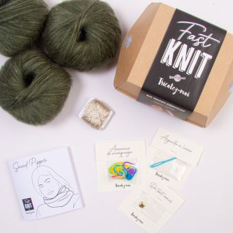 Kit DIY tricot - Fast Knit snood Pipper sapin platine sans aiguilles